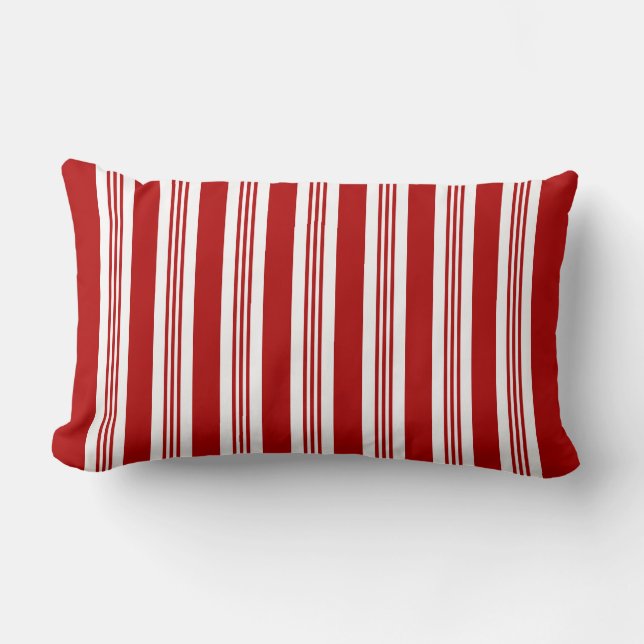 Red Stripe Nautical Lumbar Pillow Lumbarkudde (Framsida)
