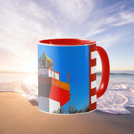 Red Striped Hilton Head Harbor Town Lighthouse Kaffemugg