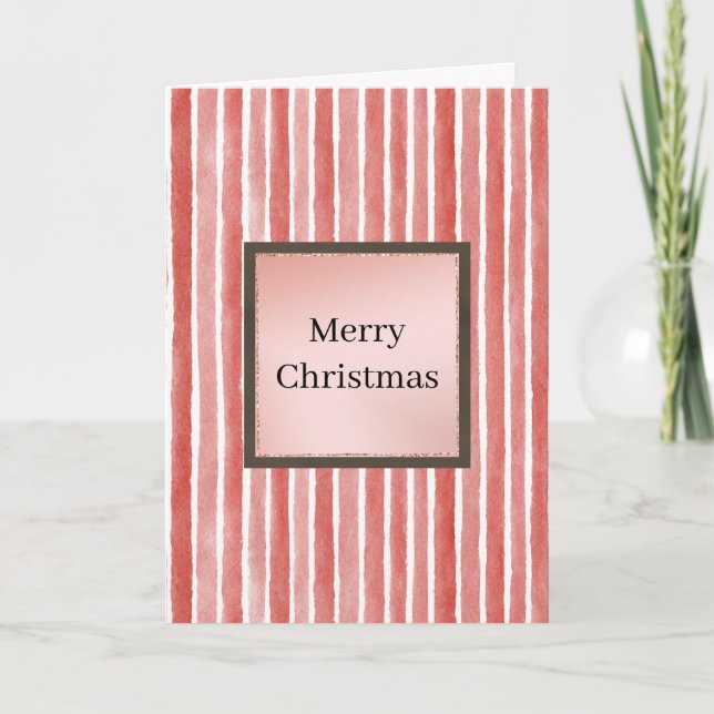 Red Stripes Christmas Kort (Framsida)