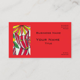 Red Stripped Dog Business Cards Visitkort