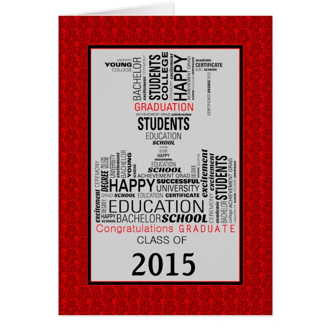Red Student Collage Hälsningskort (Framsidan)