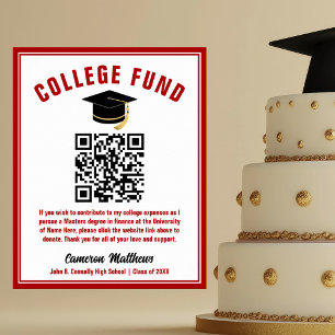 Red Student College Fund QR Code Poster