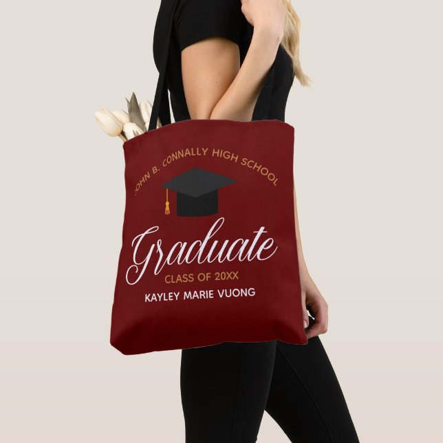 Red Student Personlig 2023 Student Gift Tygkasse (Närbild)
