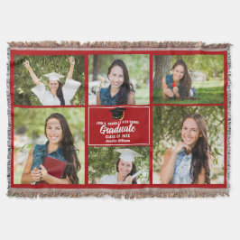 Red Student Photo Collage Anpassningsbar 2025 Stud Filt