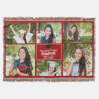 Red Student Photo Collage Anpassningsbar 2025 Stud Filt