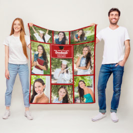Red Student Photo Collage Anpassningsbar 2025 Stud Fleecefilt