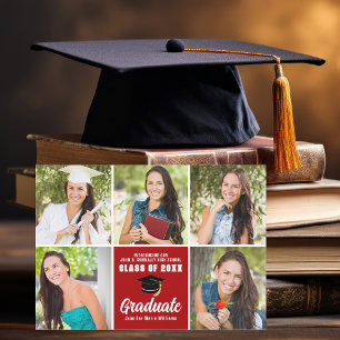Red Student Photo Collage Anpassningsbar Studenten Meddelande