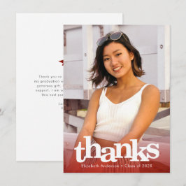 Red studenten fotofet typografi modern tack kort