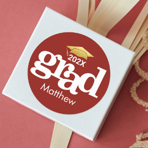 Red Studenten Guld - enkel modern typografi i fets Runt Klistermärke