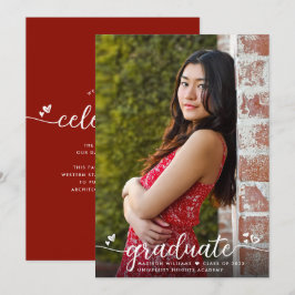 Red Studenten Photo Calligraphy Hearts Modern Meddelande