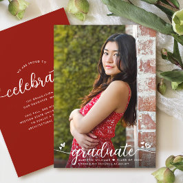 Red Studenten Photo Calligraphy Hearts Modern Meddelande