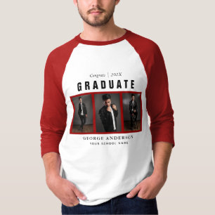 Red Studenten Photo Collage Anpassningsbar T-Shirt