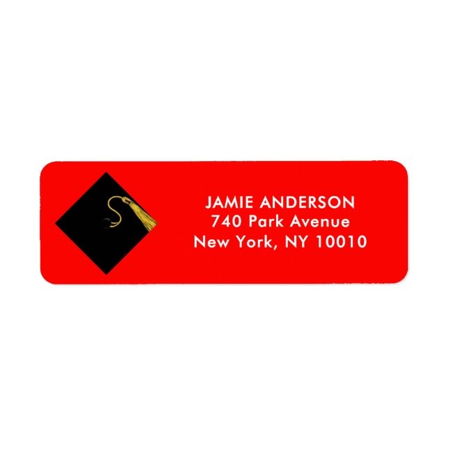 Red Studenten Returadress Etikett (Framsidan)