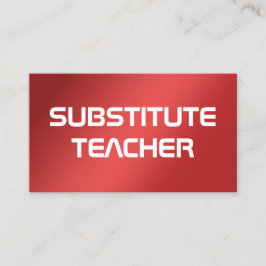 Red Substitut Teacher On Call Visitkort