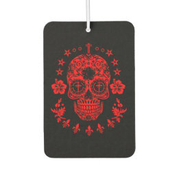 Red Sugar Skull och Kor med Fleur De Lis