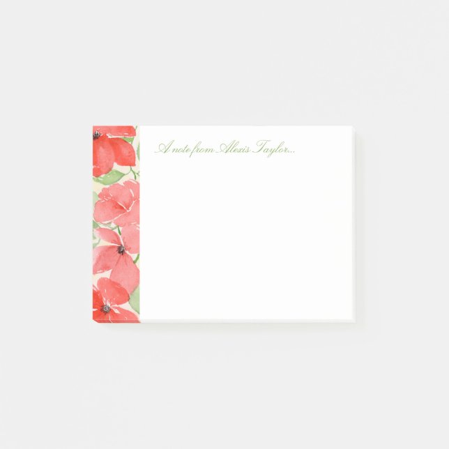 Red Summer Poppies Post-it Block (Framsida)