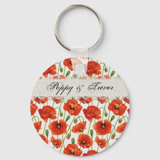 Red Summer Poppy Nyckelring