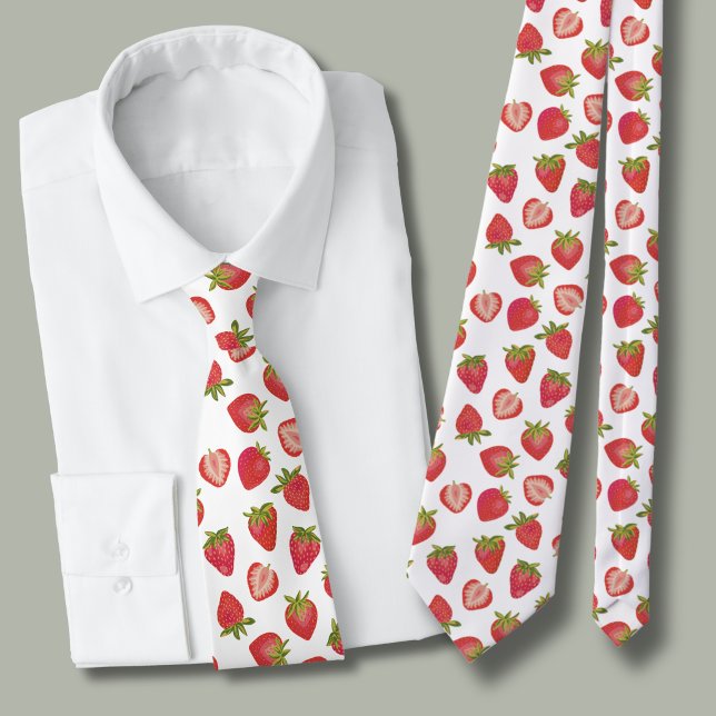 Red Summer Strawberry Mönster Neck Tie Slips (Strawberry tie )