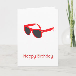 Red Sunglasses Grattis på födelsedagen Card Kort