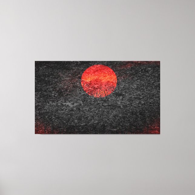 Red Sunset Abstrakt Painting #2 Canvastryck (Framsida)