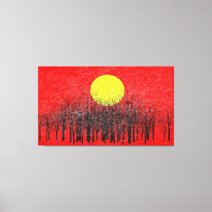 Red Sunset Abstrakt Painting #4 Canvastryck