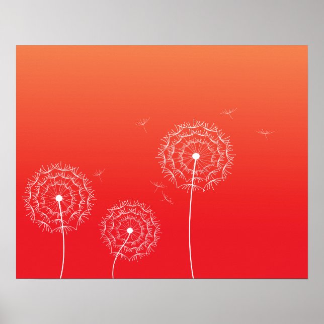 Red Sunset dandelion i vår Poster (Framsidan)