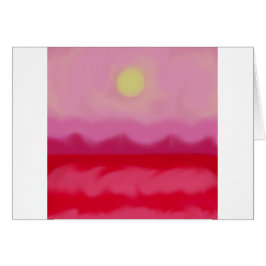 Red Sunset Ocean Hälsningskort