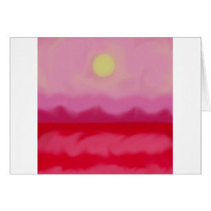 Red Sunset Ocean Hälsningskort
