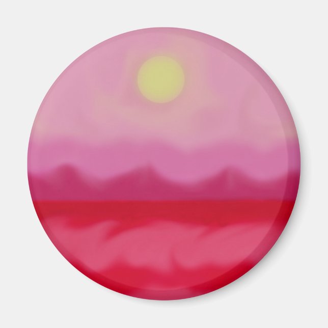 Red Sunset Ocean Magnet (Framsidan)