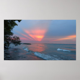Red Sunset Print Poster