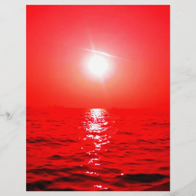Red Sunset Sjölandskap (Framsida)