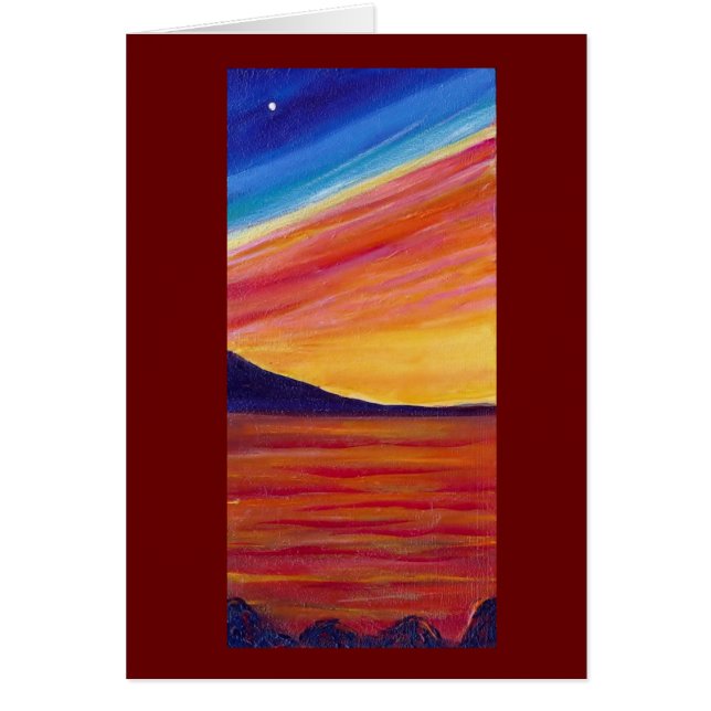 Red Sunset strand Hälsningskort (Framsidan)