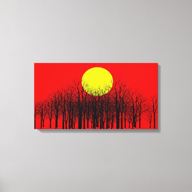 Red Sunset Wrapped Canvas (Framsida)