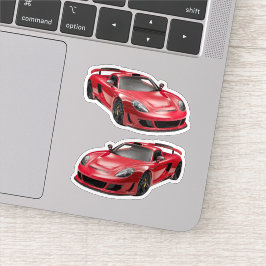 Red Supercar Sticker Klistermärken