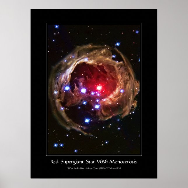 Red Superjätte Star V838 Monocerotis Poster (Framsidan)