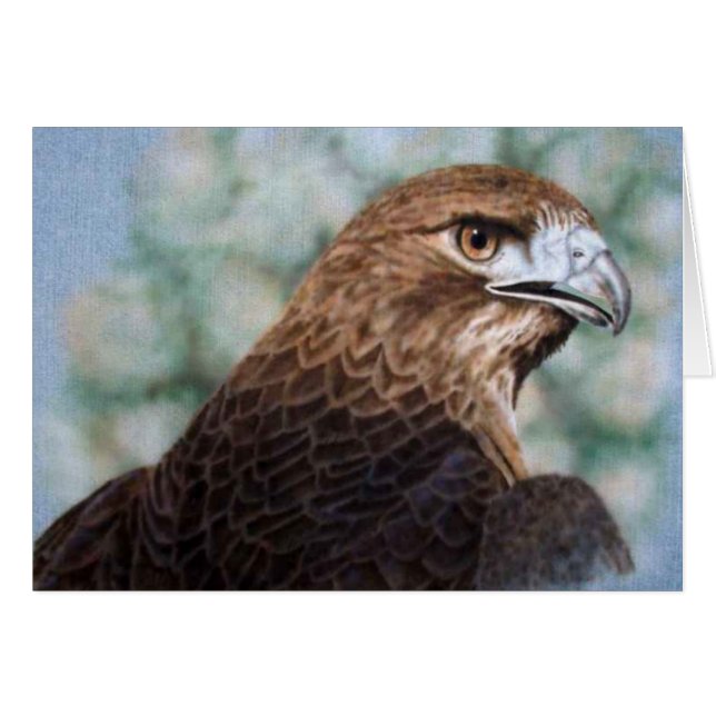 Red-svan Hawk Card Hälsningskort (Framsidan Horizontal)