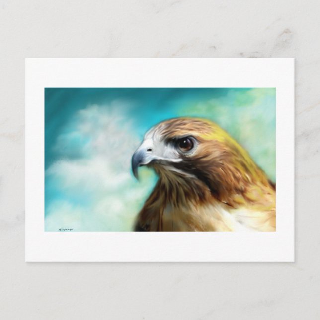Red Svan Hawk Card Vykort (Framsida)