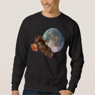 Red-Svan Hawk & Full Moon Wildlife Shirt Lång Ärmad Tröja