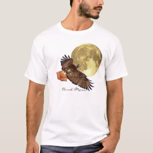 Red-Svan Hawk & Full Moon Wildlife Shirt T Shirt