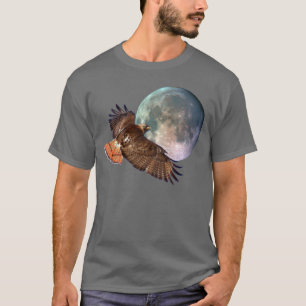 Red-Svan Hawk & Full Moon Wildlife Shirt Tröja