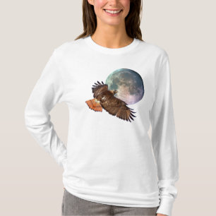 Red-Svan Hawk & Full Moon Wildlife Shirt Tröja