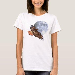 Red-Svan Hawk & Full Moon Wildlife Shirt Tröja
