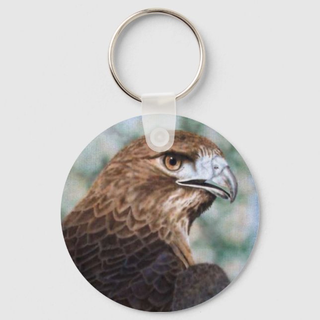 Red-svan Hawk Keychain Nyckelring (Framsida)