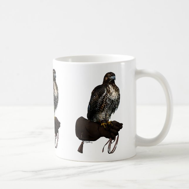 Red-svan Hawk på handsken Kaffemugg (Höger)