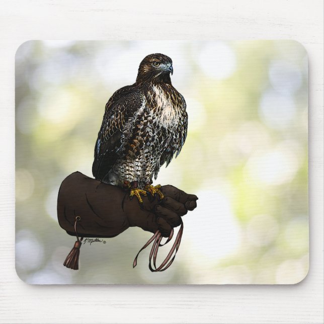 Red-svan Hawk på handsken Musmatta (Framsidan)