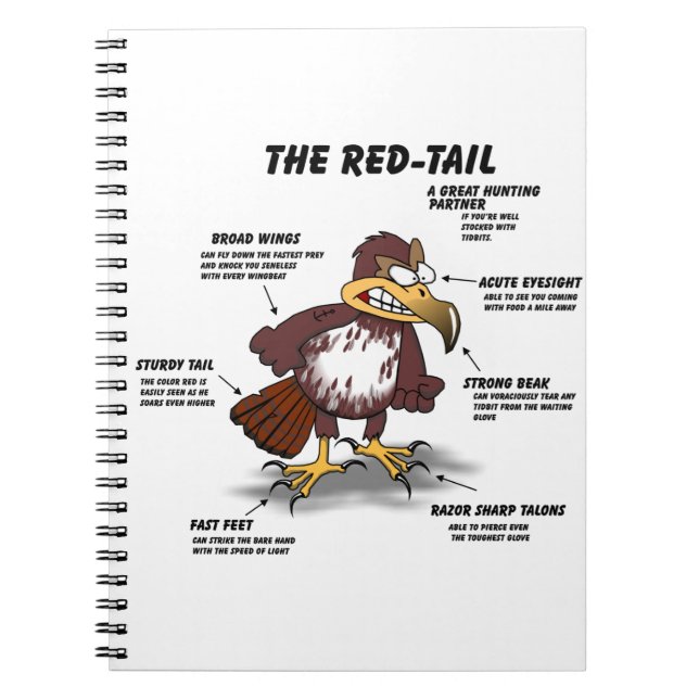 Red-svan Hawk Tecknad Anteckningsbok (Framsidan)