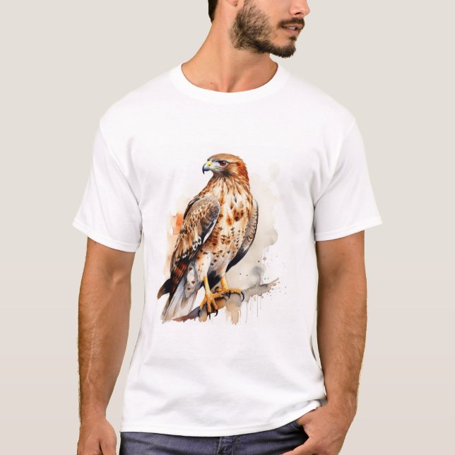 Red Svan Hawk Watercolor Design T Shirt (Framsida)