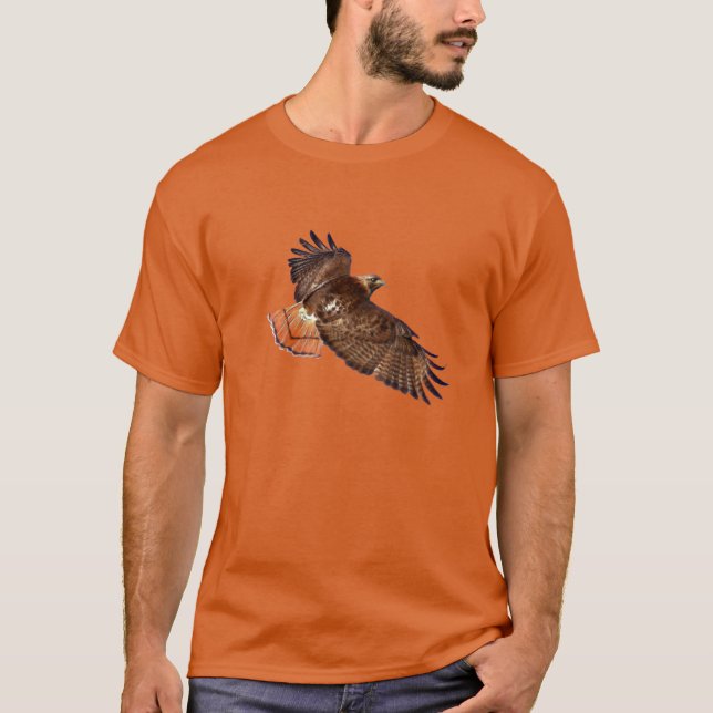 Red-Svan Hawk Wildlife Shirt T-shirt (Framsida)