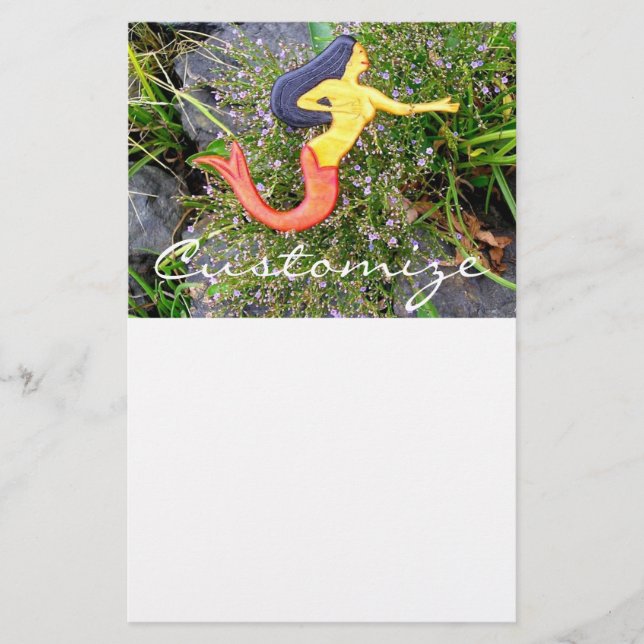 Red-svan sirena sjöjungfru brevpapper (Framsida)