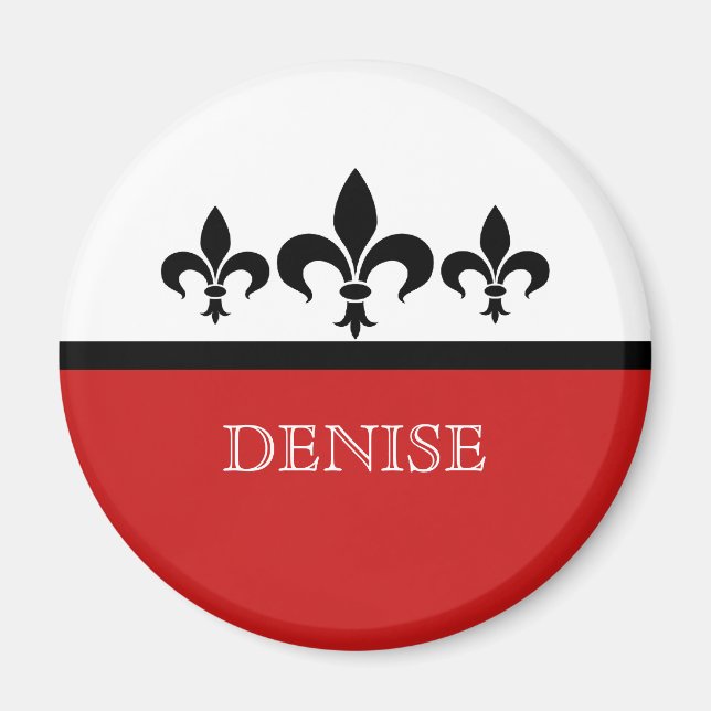 Red Swanky Fleur De Lis Magnet (Framsidan)